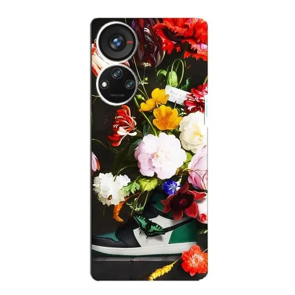 Чехол с принтом «Nike цветы» для ZTE Blade V40s
