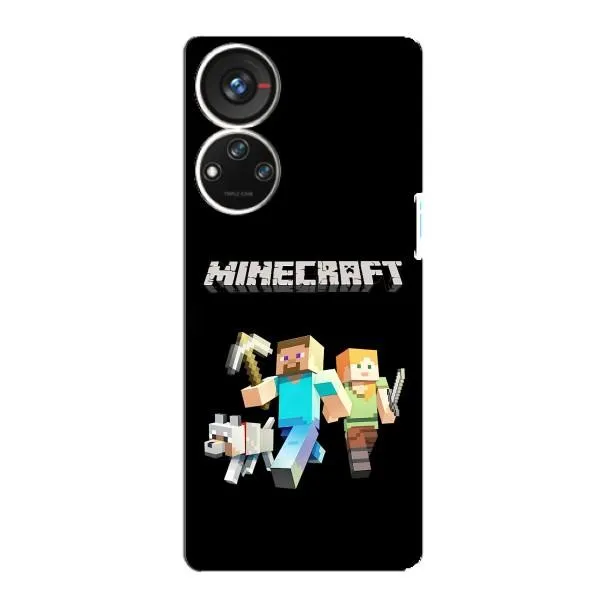 Чехол с принтом «герои Minecraft» для ZTE Blade V40s