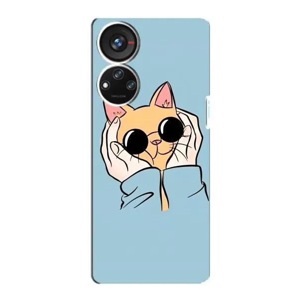 Чохол з принтом «Котик в окулярах» для ZTE Blade V40s