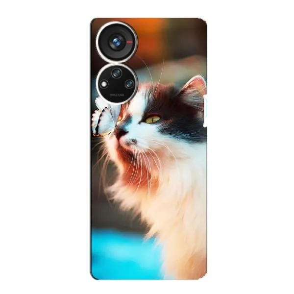 Чохол з принтом «Котик з метеликом» для ZTE Blade V40s