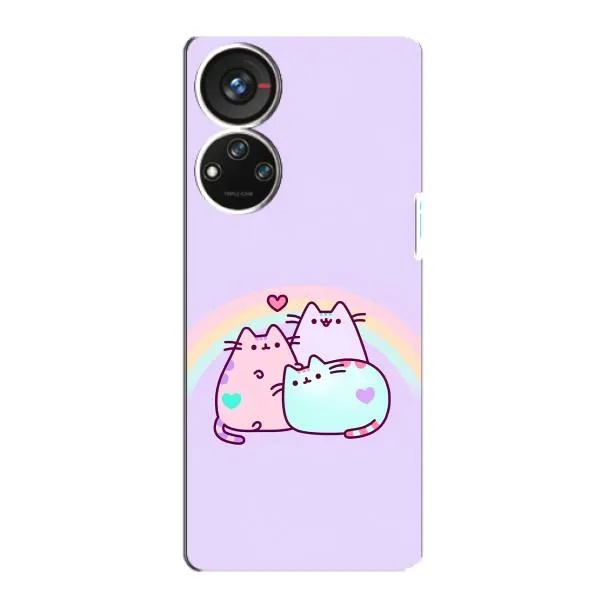 Чохол з принтом «Радужний котик» для ZTE Blade V40s