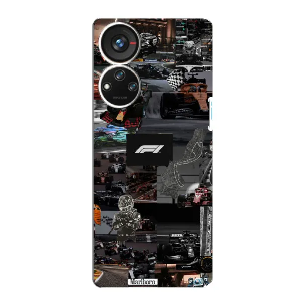 Чехол с принтом «Гоночный коллаж Ф1» для ZTE Blade V40s