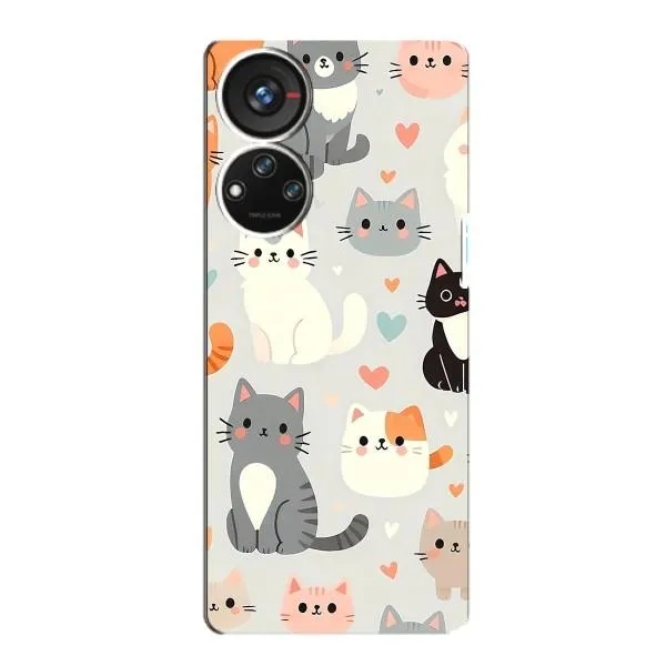 Чехол с принтом «Коллаж котов» для ZTE Blade V40s