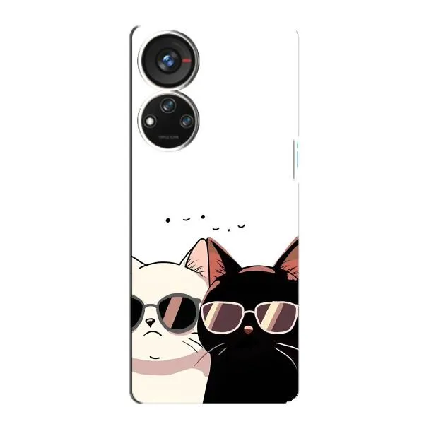 Чехол с принтом «Коты в очках» для ZTE Blade V40s
