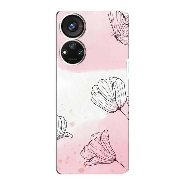 Чехол с принтом «Розовые цветы» для ZTE Blade V40s