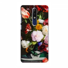 Брендновые Чехлы для Nokia 5.1 Plus (X5) - (PREMIUMPrint) Nike цветы - купить на Floy.com.ua