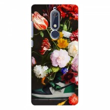 Брендновые Чехлы для Nokia 5.1 - (PREMIUMPrint) Nike цветы - купить на Floy.com.ua