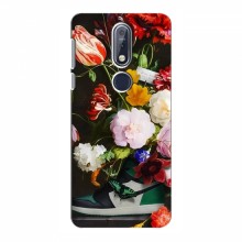 Брендновые Чехлы для Nokia 7.1 - (PREMIUMPrint) Nike цветы - купить на Floy.com.ua