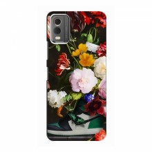 Брендновые Чехлы для Nokia C32 - (PREMIUMPrint) Nike цветы - купить на Floy.com.ua