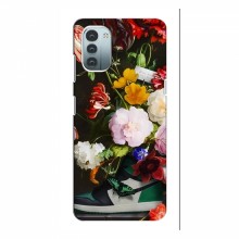 Брендновые Чехлы для Nokia G21 - (PREMIUMPrint) Nike цветы - купить на Floy.com.ua