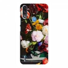 Брендновые Чехлы для Motorola MOTO E7 Power - (PREMIUMPrint) Nike цветы - купить на Floy.com.ua