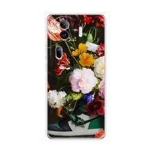 Брендновые Чехлы для OPPO Reno 11 Pro 5G - (PREMIUMPrint) Nike цветы - купить на Floy.com.ua