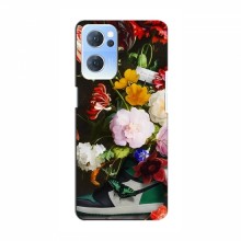 Брендновые Чехлы для OPPO Reno 7 5G - (PREMIUMPrint) Nike цветы - купить на Floy.com.ua