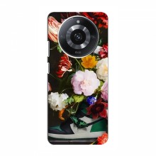 Брендновые Чехлы для RealMe 11 - (PREMIUMPrint) Nike цветы - купить на Floy.com.ua
