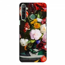 Брендновые Чехлы для RealMe 6i - (PREMIUMPrint) Nike цветы - купить на Floy.com.ua