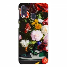 Брендновые Чехлы для Samsung Galaxy A40 2019 (A405F) - (PREMIUMPrint) Nike цветы - купить на Floy.com.ua