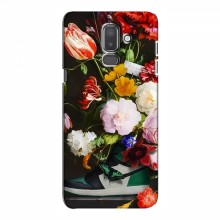 Брендновые Чехлы для Samsung J8-2018, J810 - (PREMIUMPrint) Nike цветы - купить на Floy.com.ua