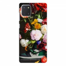 Брендновые Чехлы для Samsung Galaxy Note 10 Lite - (PREMIUMPrint) Nike цветы - купить на Floy.com.ua