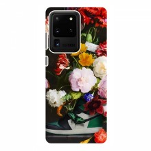 Брендновые Чехлы для Samsung Galaxy S20 Ultra - (PREMIUMPrint) Nike цветы - купить на Floy.com.ua