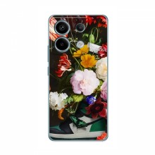 Брендновые Чехлы для Xiaomi Redmi Note 13 (5G) - (PREMIUMPrint) Nike цветы - купить на Floy.com.ua