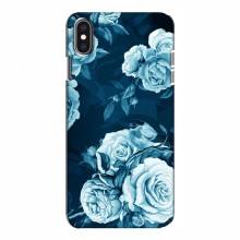 Чехлы (ART) Цветы на iPhone Xs (VPrint) Голубые Бутоны - купить на Floy.com.ua