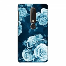 Чехлы (ART) Цветы на Nokia 6 2018 (VPrint) Голубые Бутоны - купить на Floy.com.ua