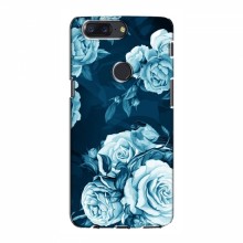 Чехлы (ART) Цветы на OnePlus 5T (VPrint) Голубые Бутоны - купить на Floy.com.ua