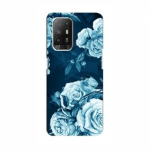 Чехлы (ART) Цветы на OPPO Reno 5z (VPrint) Голубые Бутоны - купить на Floy.com.ua