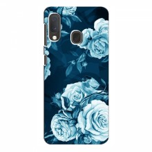 Чехлы (ART) Цветы на Samsung Galaxy A20e (VPrint) Голубые Бутоны - купить на Floy.com.ua