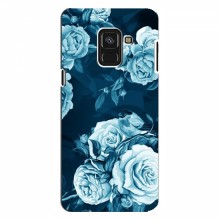 Чехлы (ART) Цветы на Samsung A8 Plus , A8 Plus 2018, A730F (VPrint) Голубые Бутоны - купить на Floy.com.ua