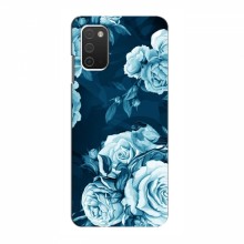 Чехлы (ART) Цветы на Samsung Galaxy A03s (VPrint) Голубые Бутоны - купить на Floy.com.ua