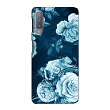 Чехлы (ART) Цветы на Samsung A7-2018, A750 (VPrint) Голубые Бутоны - купить на Floy.com.ua
