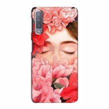 Чехлы (ART) Цветы на Samsung A7-2018, A750 (VPrint)