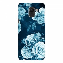 Чехлы (ART) Цветы на Samsung J6 2018 (VPrint) Голубые Бутоны - купить на Floy.com.ua