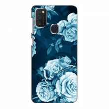 Чехлы (ART) Цветы на Samsung Galaxy M21 (VPrint) Голубые Бутоны - купить на Floy.com.ua