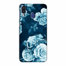 Чехлы (ART) Цветы на Samsung Galaxy M20 (VPrint) Голубые Бутоны - купить на Floy.com.ua