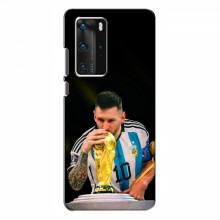 Чехлы для Huawei P40 Pro (Leo Messi чемпион) AlphaPrint Месси с кубком мира - купить на Floy.com.ua