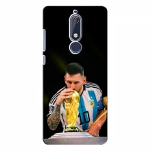 Чехлы для Нокиа 5 2018, 5.1 (Leo Messi чемпион) AlphaPrint Месси с кубком мира - купить на Floy.com.ua