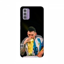 Чехлы для Нокиа G42 (Leo Messi чемпион) AlphaPrint Месси с кубком мира - купить на Floy.com.ua