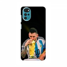 Чехлы для Мото G22 (Leo Messi чемпион) AlphaPrint Месси с кубком мира - купить на Floy.com.ua