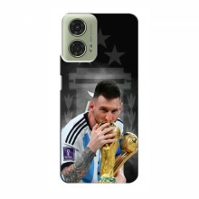 Чехлы для МОТО Джи 24 (Leo Messi чемпион) AlphaPrint Месси Чемпион - купить на Floy.com.ua