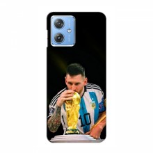 Чехлы для Мото Джи 54 (Leo Messi чемпион) AlphaPrint Месси с кубком мира - купить на Floy.com.ua