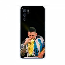 Чехлы для Оппо А16 (Leo Messi чемпион) AlphaPrint Месси с кубком мира - купить на Floy.com.ua