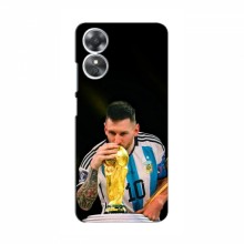 Чехлы для Оппо А17к (Leo Messi чемпион) AlphaPrint Месси с кубком мира - купить на Floy.com.ua