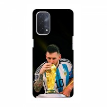 Чехлы для Оппо А54 (5G) (Leo Messi чемпион) AlphaPrint Месси с кубком мира - купить на Floy.com.ua