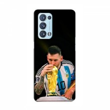 Чехлы для Оппо Рено 6 Про (Leo Messi чемпион) AlphaPrint Месси с кубком мира - купить на Floy.com.ua