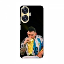 Чехлы для Реалми С55 (Leo Messi чемпион) AlphaPrint Месси с кубком мира - купить на Floy.com.ua