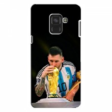 Чехлы для Samsung A8, A8 2018, A530F (Leo Messi чемпион) AlphaPrint Месси с кубком мира - купить на Floy.com.ua
