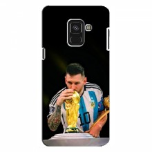 Чехлы для Samsung A8 Plus , A8 Plus 2018, A730F (Leo Messi чемпион) AlphaPrint Месси с кубком мира - купить на Floy.com.ua