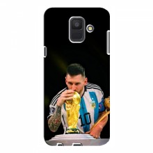 Чехлы для Samsung A6 2018, A600F (Leo Messi чемпион) AlphaPrint Месси с кубком мира - купить на Floy.com.ua